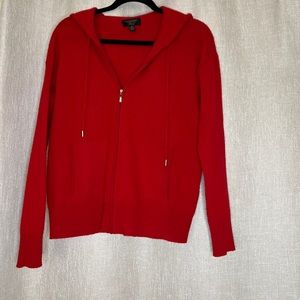 Charter Club Cashmere Zip Up Red Hoodie Size XS